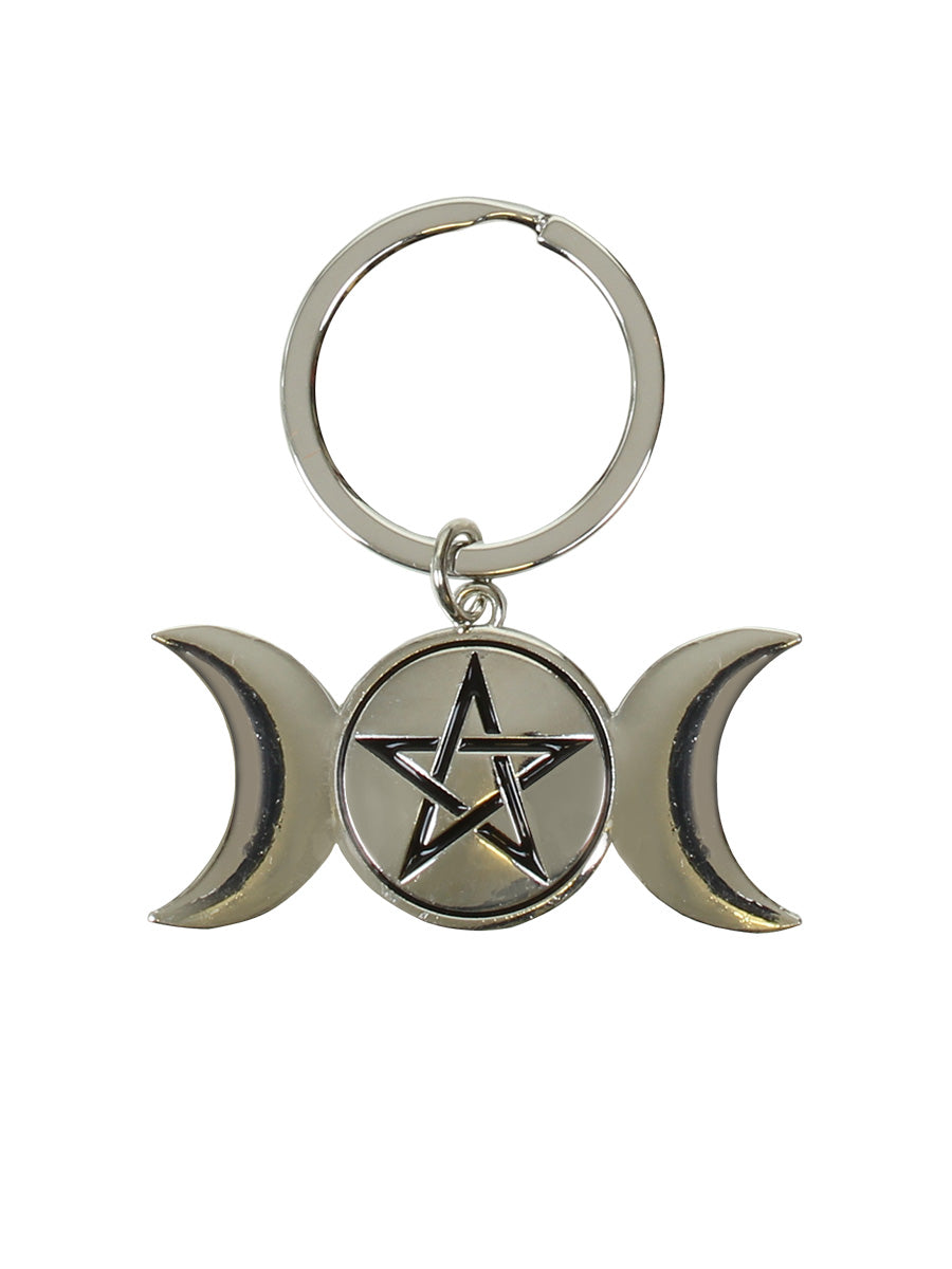 Black Magic Keyring - Triple Moon