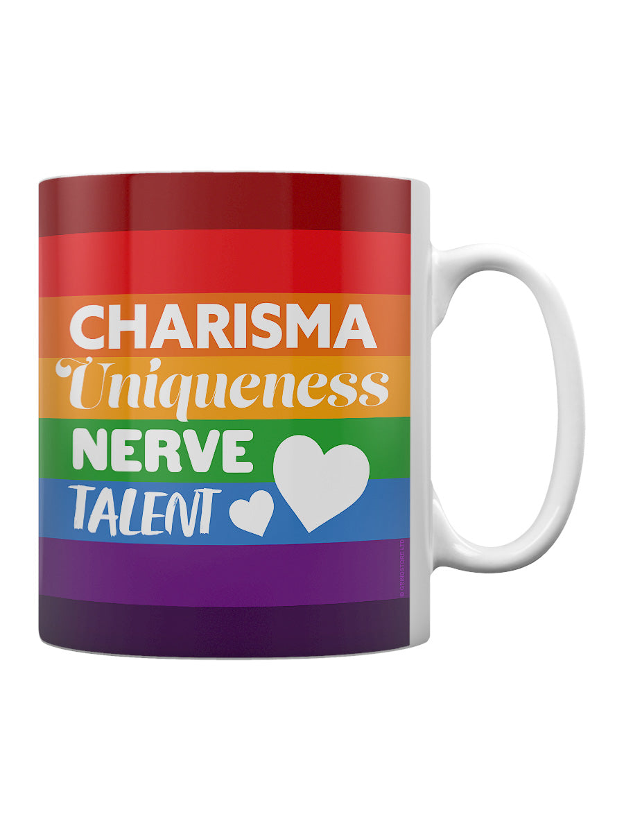 Charisma, Uniqueness, Nerve & Talent Rainbow Mug