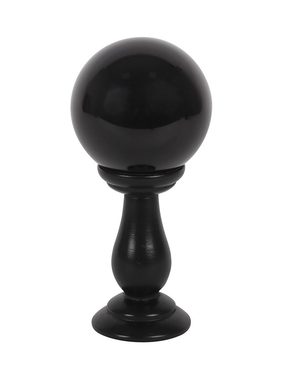 Small Black Crystal Ball on Stand