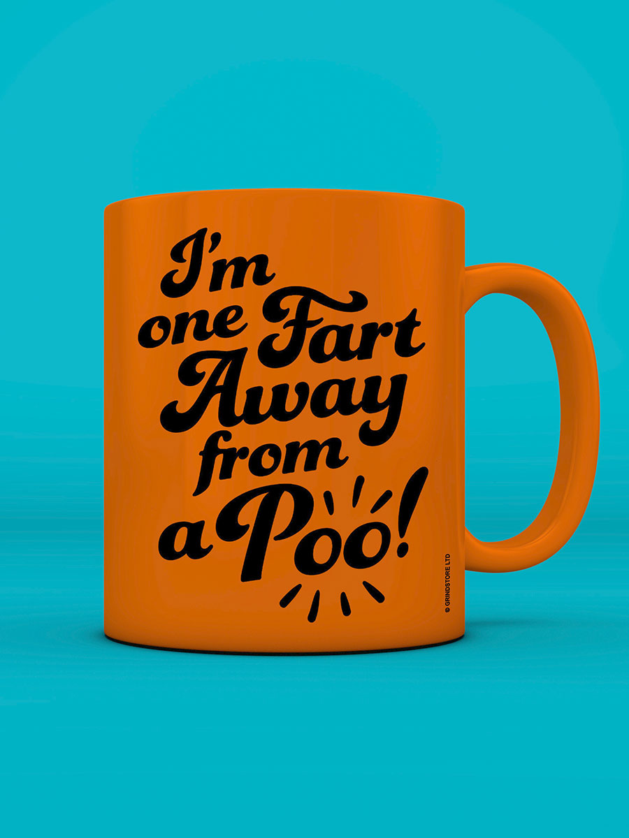 I'm One Fart Away From A Poo Orange Neon Mug