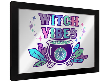 Framed Witch Vibes Mirrored Tin Sign