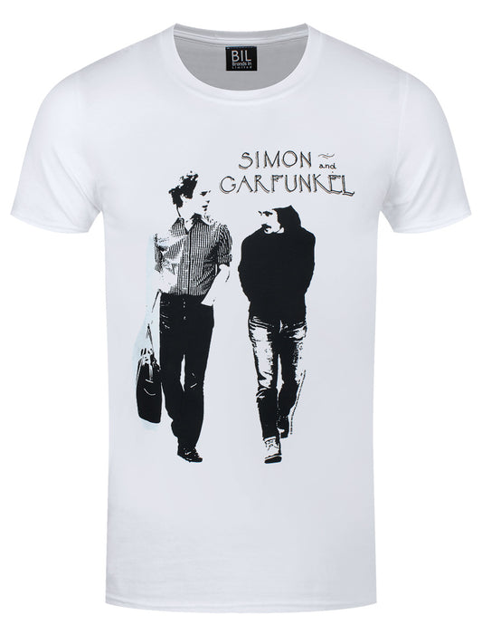 Simon & Garfunkel Walking Logo Men's White T-Shirt