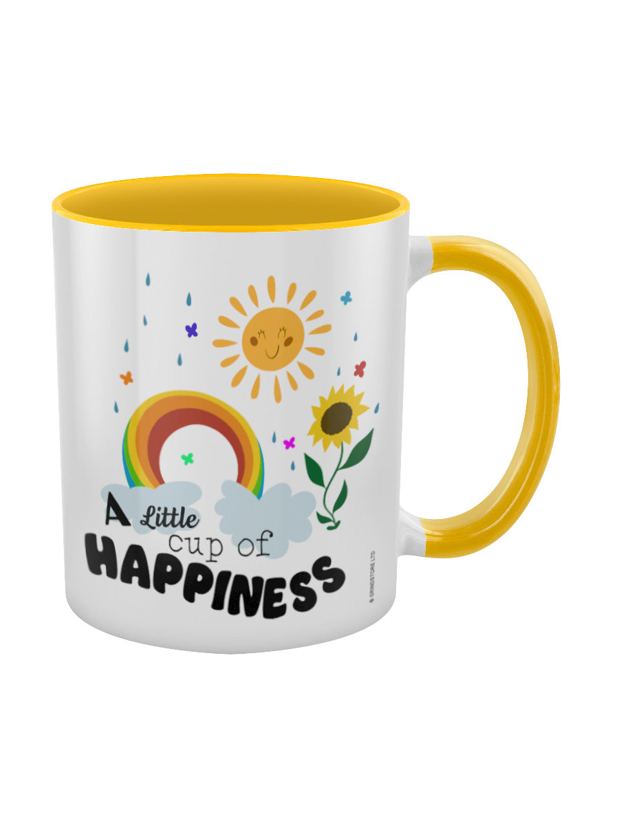 A Little Cup of Happiness Yellow Inner 2-Tone Mug