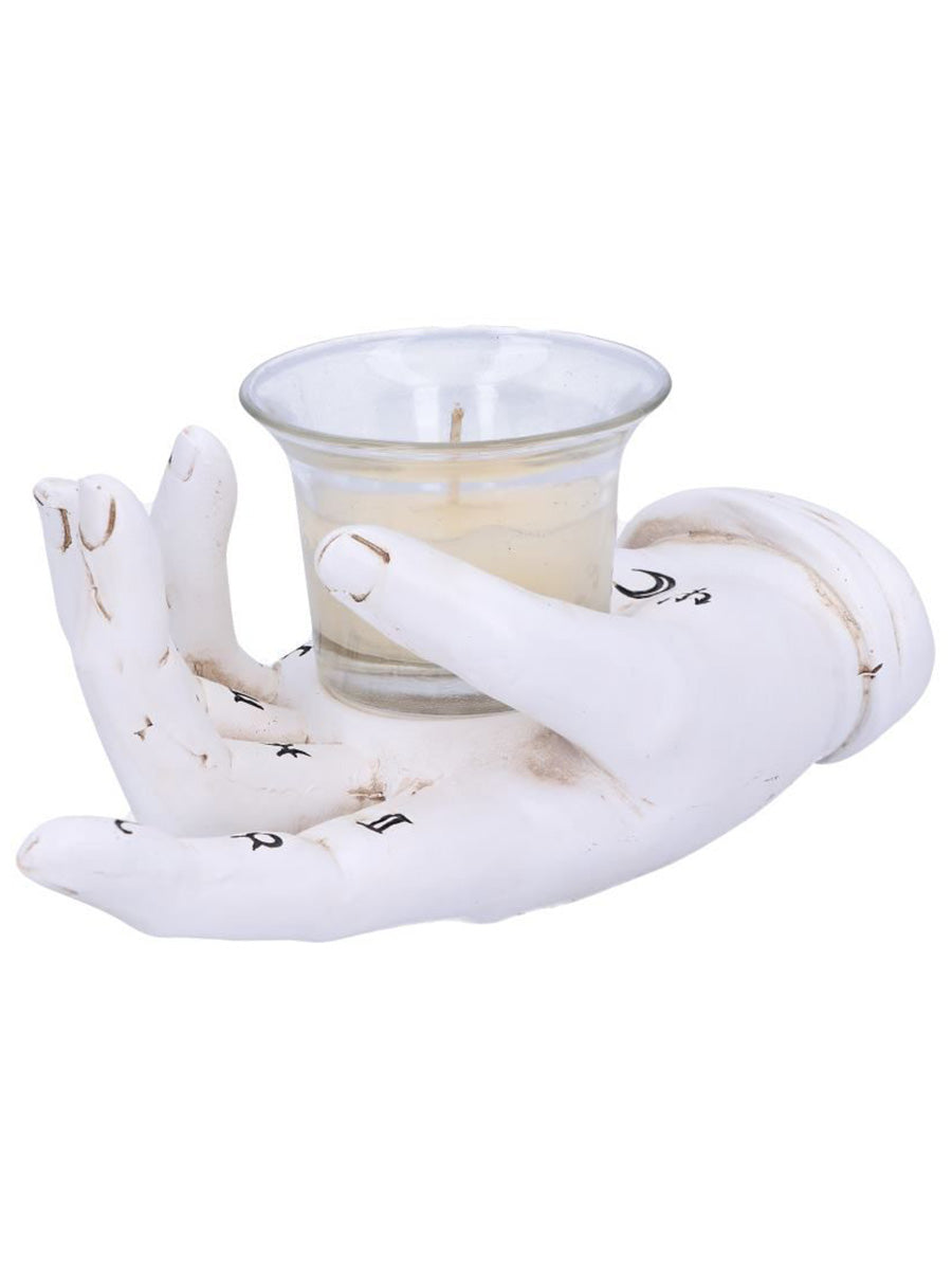 Palmist's Prediction White Chiromancy Hand Candle Holder