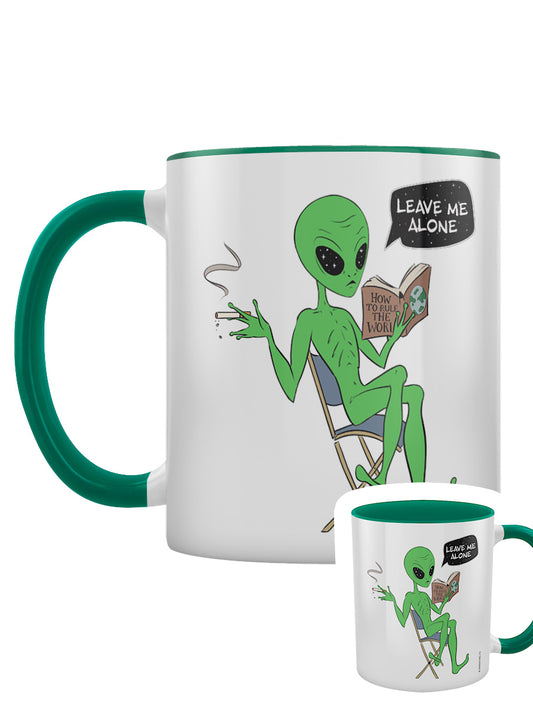 Alien Leave Me Alone Green Inner 2-Tone Mug