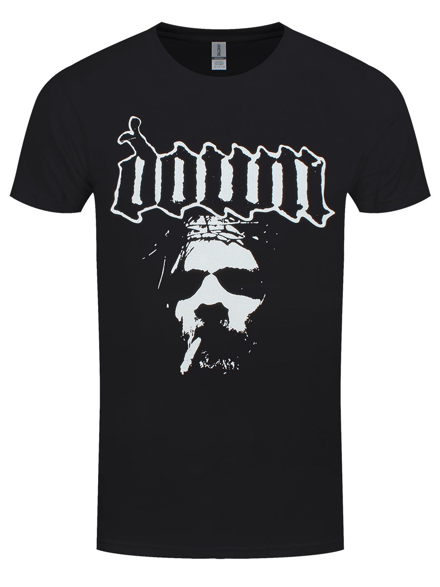 Down Face Men's Black T-Shirt