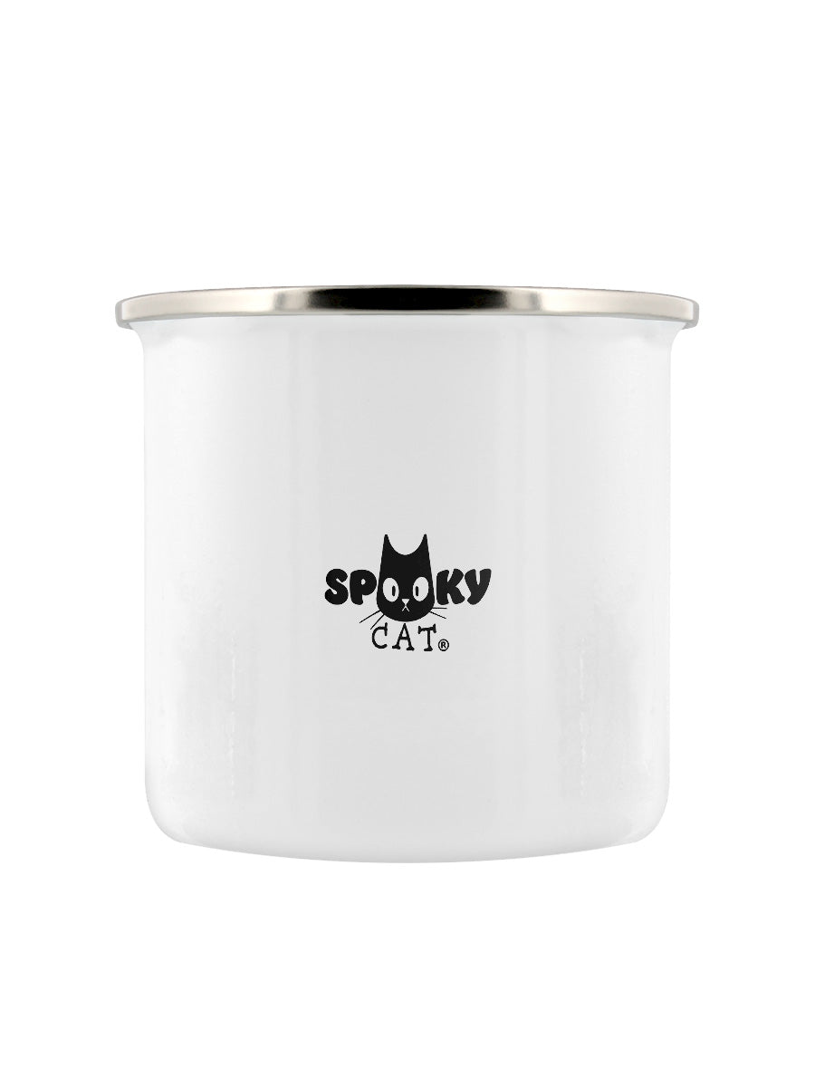 Spooky Cat Frog Whispering Enamel Mug