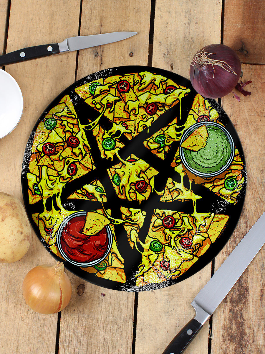 Pentagram Diner - Nachos Glass Chopping Board
