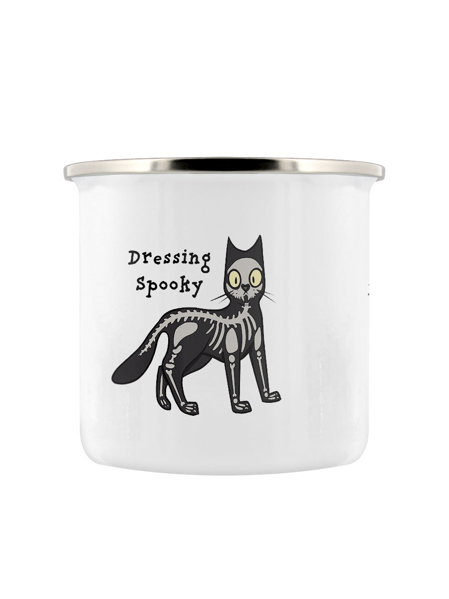 Spooky Cat - Hide & Seek, Curiosity and Dressing Spooky Enamel Mug