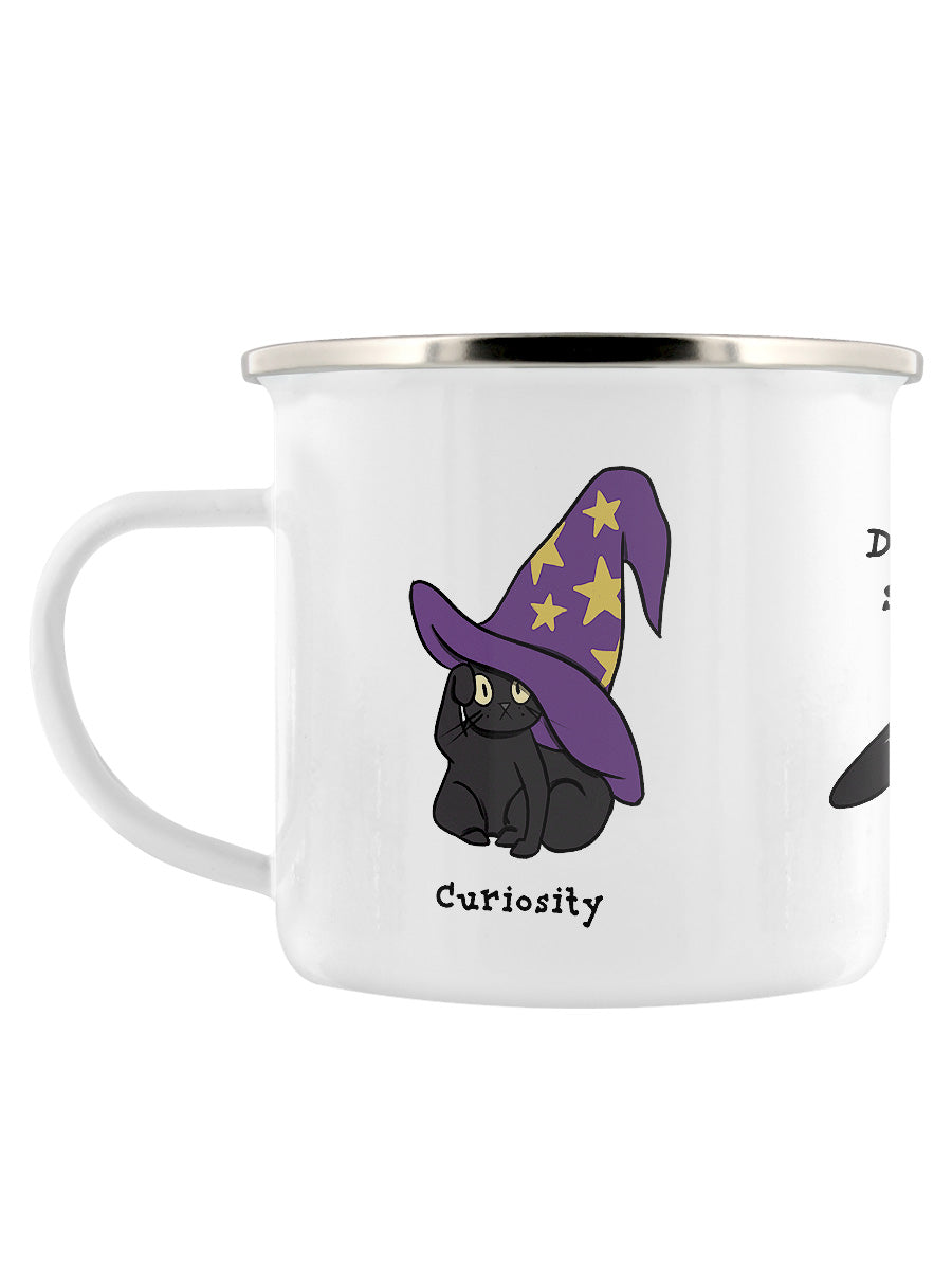 Spooky Cat - Hide & Seek, Curiosity and Dressing Spooky Enamel Mug