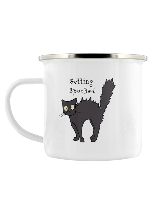 Spooky Cat - Getting Spooked, Concoction Creating & No Fear Enamel Mug