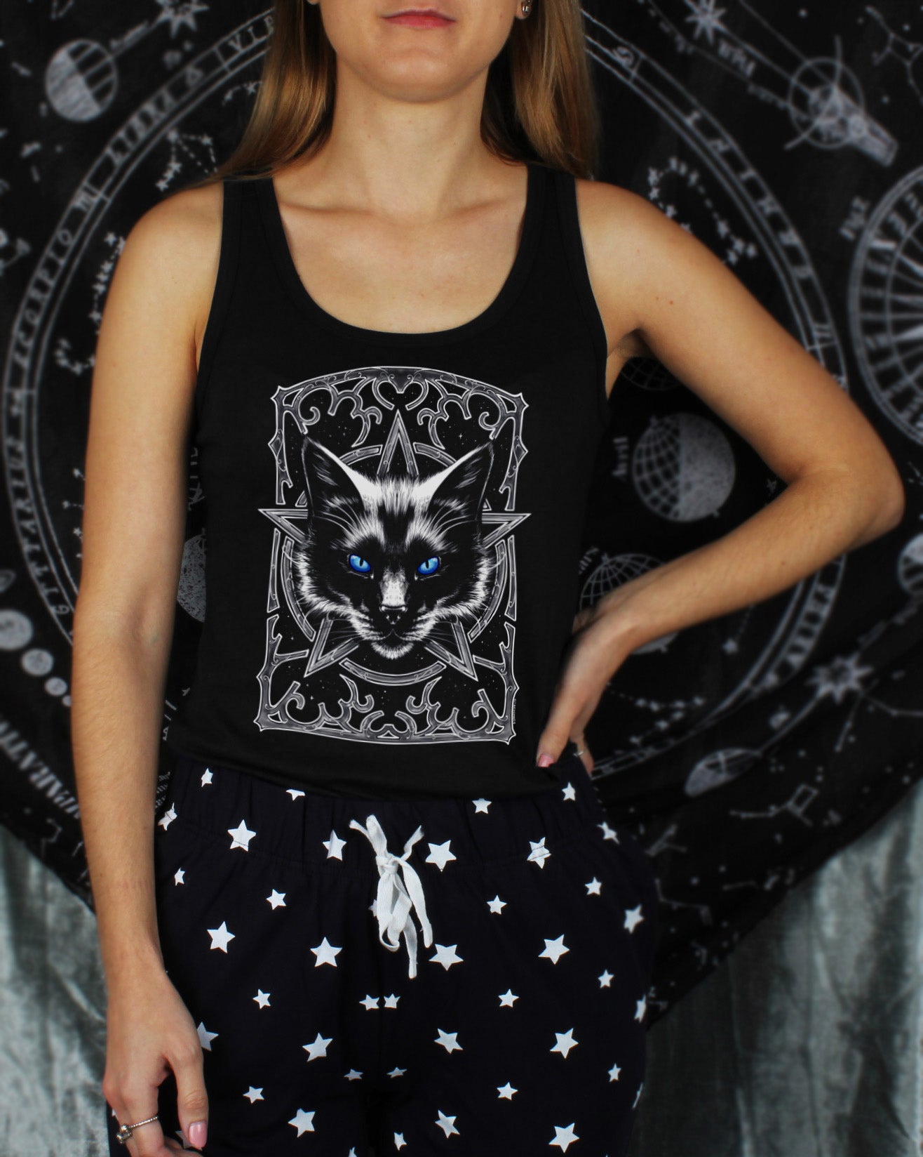 Pentacle Cat Ladies Long Pyjama Set