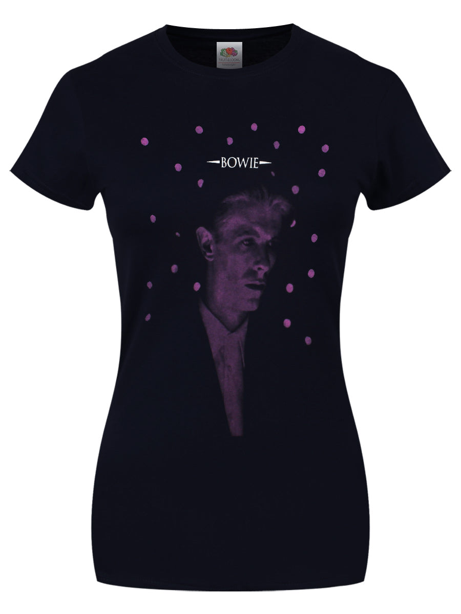 David Bowie Dots Ladies Navy Blue T-Shirt