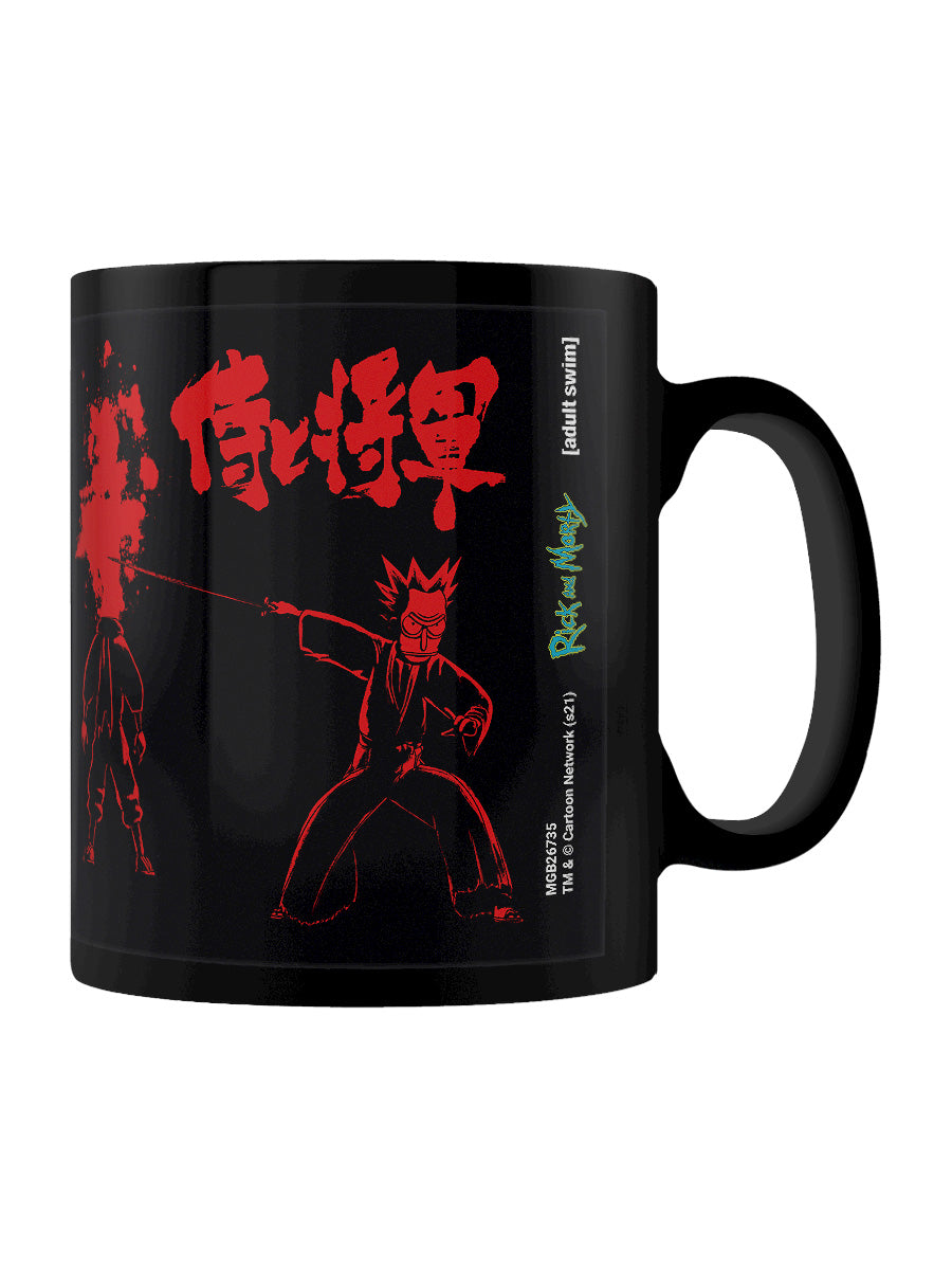 Rick and Morty Samurai Spray Black Coffee Mug