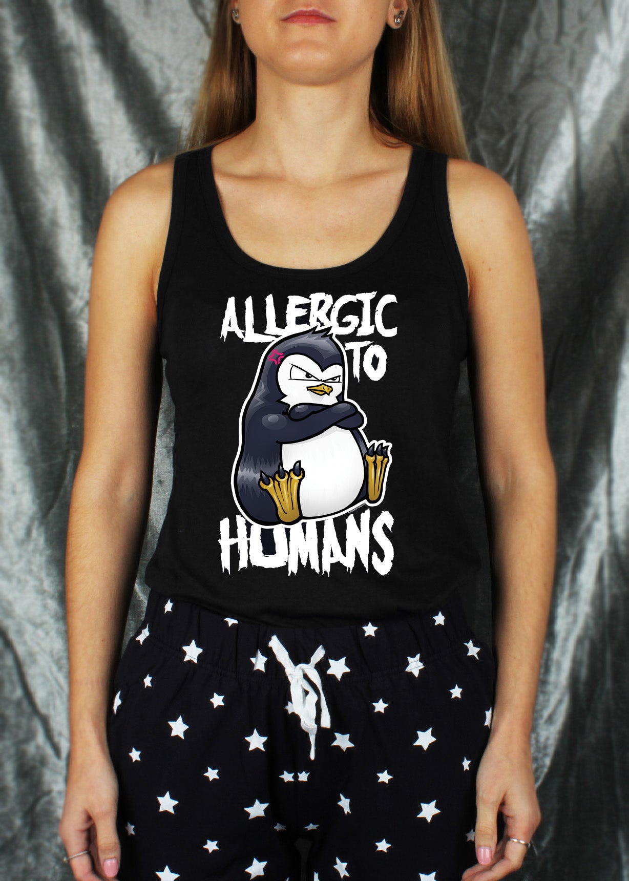 Psycho Penguin Allergic To Humans Ladies Long Pyjama Set