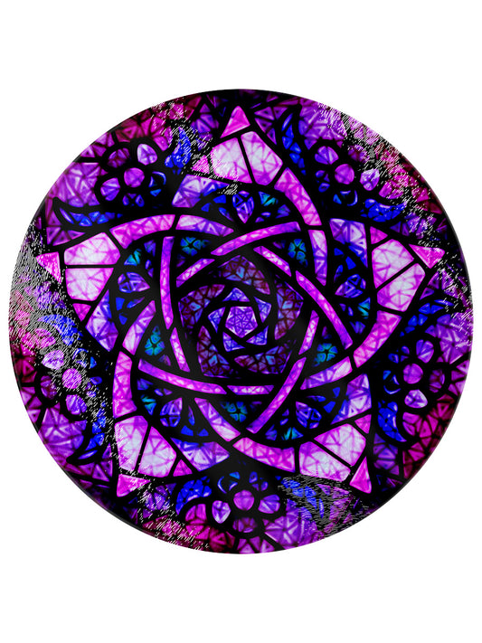 Stained Glass Floral Pentagram Glass Chopping Board