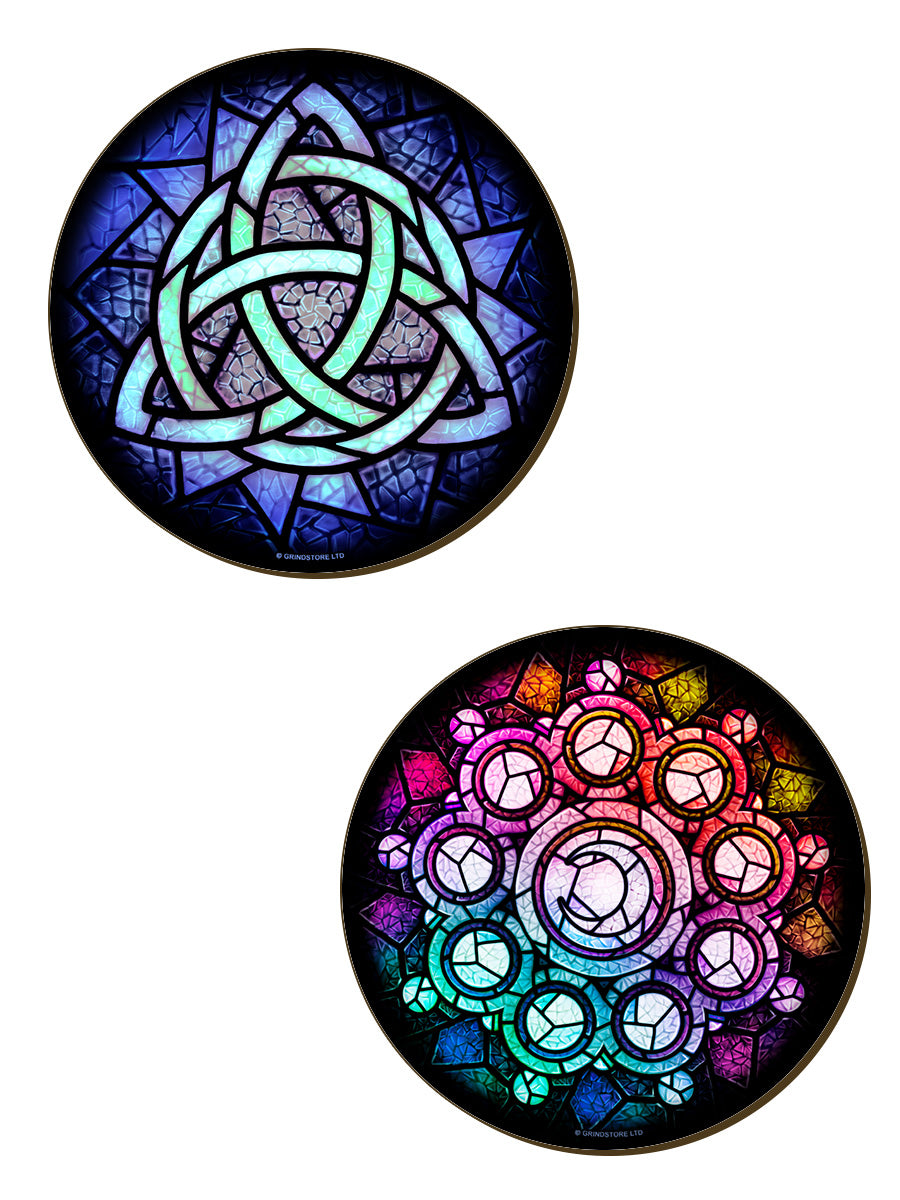 Stained Glass Collection 4 Piece Coaster Set