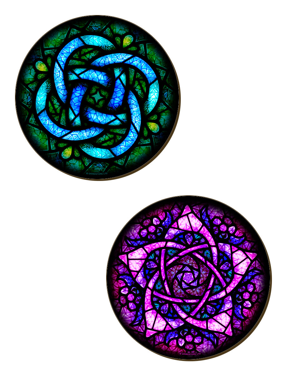 Stained Glass Collection 4 Piece Coaster Set