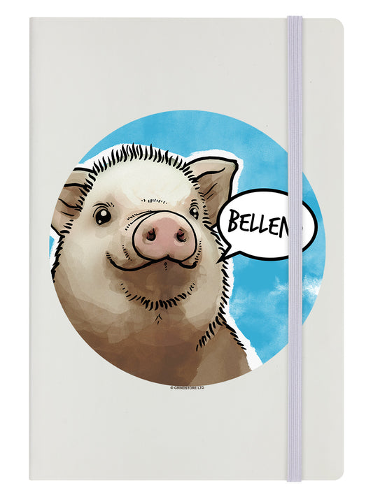 Cute But Abusive Pig - Bellend Cream A5 Hard Cover Notebook