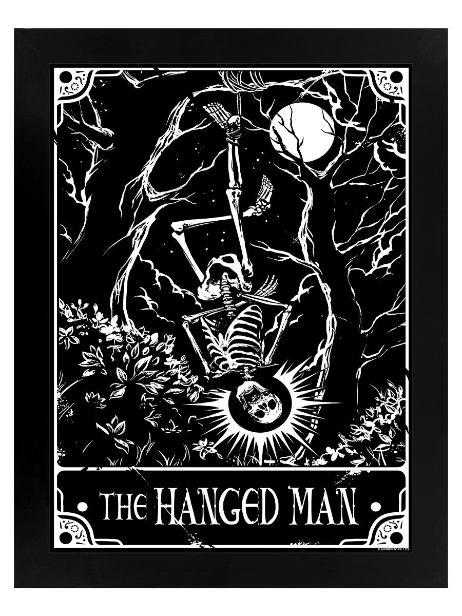 Deadly Tarot - The Hanged Man Black Wooden Framed Print