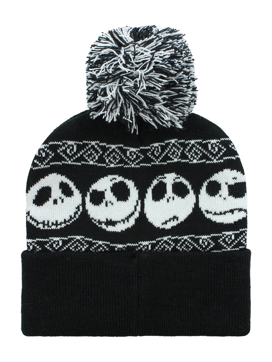 Nightmare Before Christmas Snow Black Pom Beanie