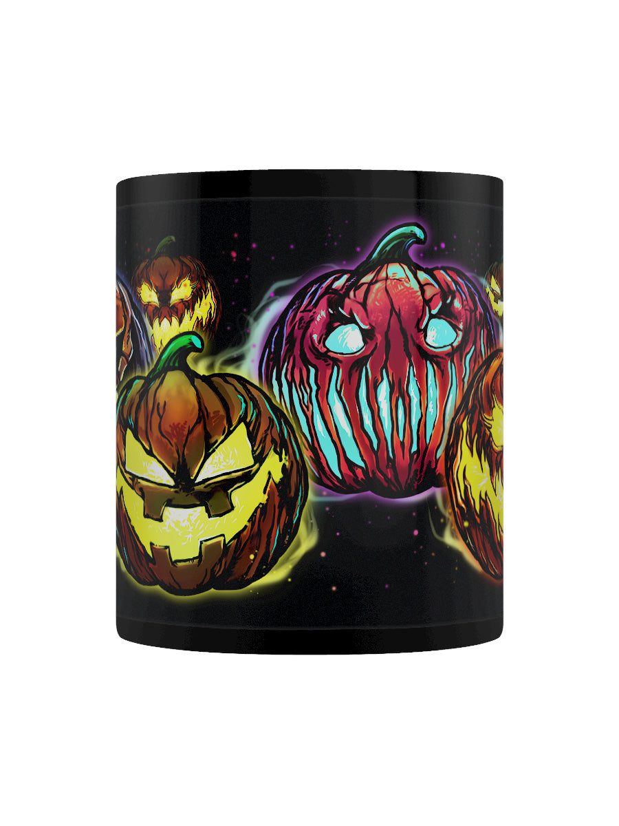 Evil Pumpkin Heads Halloween Black Mug