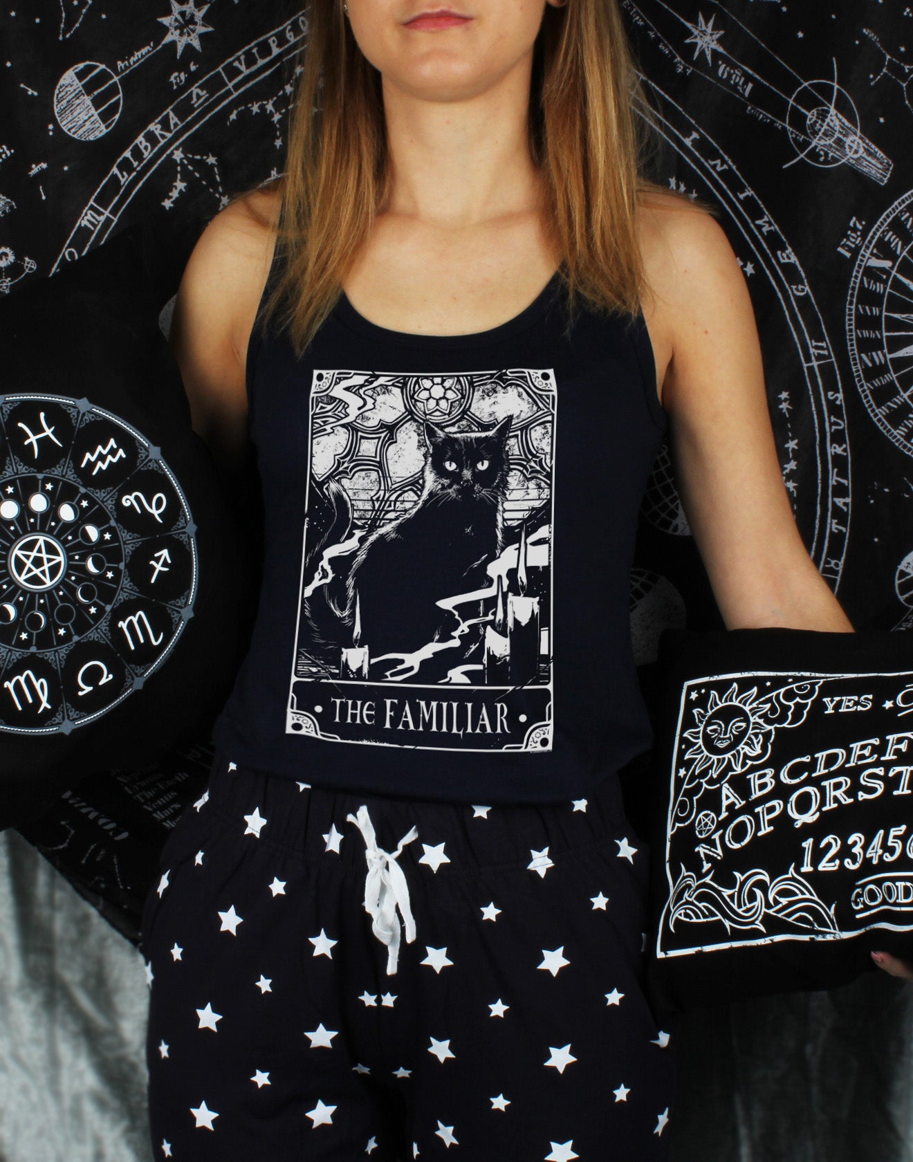 Deadly Tarot The Familiar Ladies Long Pyjama Set