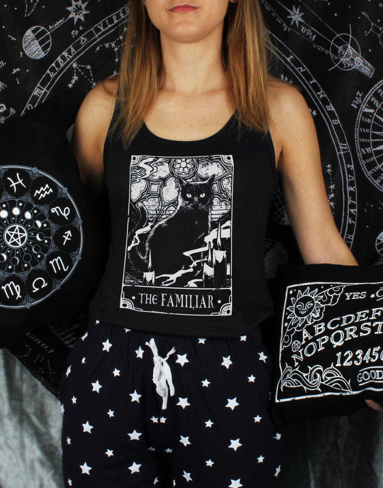 Deadly Tarot The Familiar Ladies Long Pyjama Set