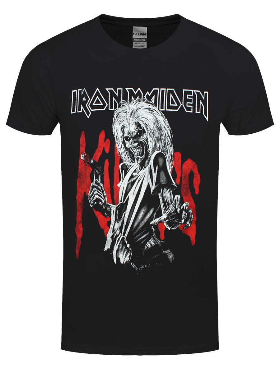 Iron Maiden Killers Eddie Large Graphic Distress Men's Black T-Shirt