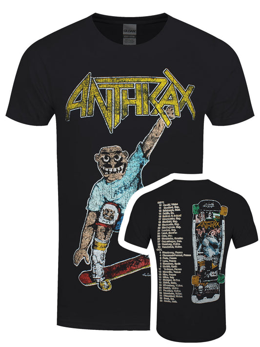 Anthrax Spreading Skater Motman Vintage Men's Black T-Shirt