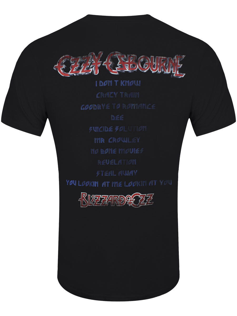 Ozzy Osbourne Blizzard of Ozz Track List Men's Black T-Shirt