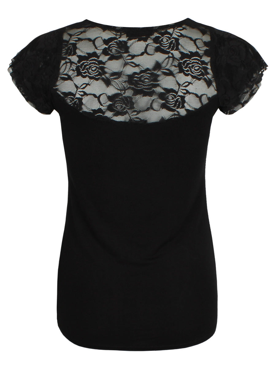 Spiral Enslaved Angel Ladies Black Viscose Top