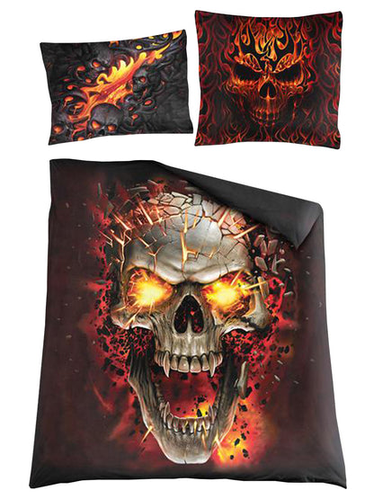 Spiral Skull Blast Double Covet Cover With 2 UK Pillowcases