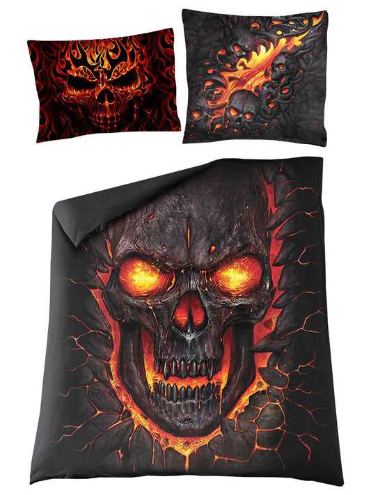 Spiral Skull Blast Double Covet Cover With 2 UK Pillowcases
