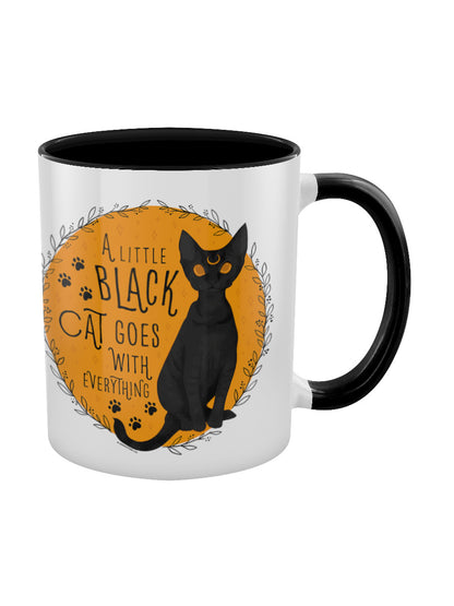 A Little Black Cat Goes With Everything Black Inner 2-Tone Mug