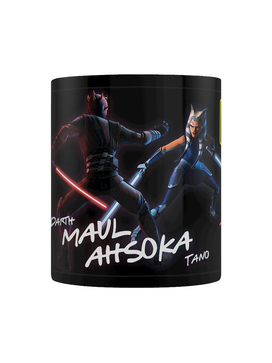 Star Wars The Clone Wars Epic Lightsaber Duel Black Coffee Mug