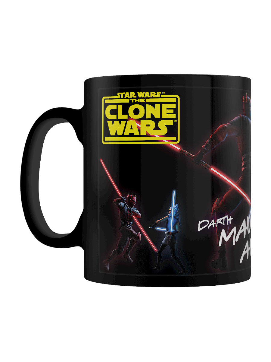 Star Wars The Clone Wars Epic Lightsaber Duel Black Coffee Mug