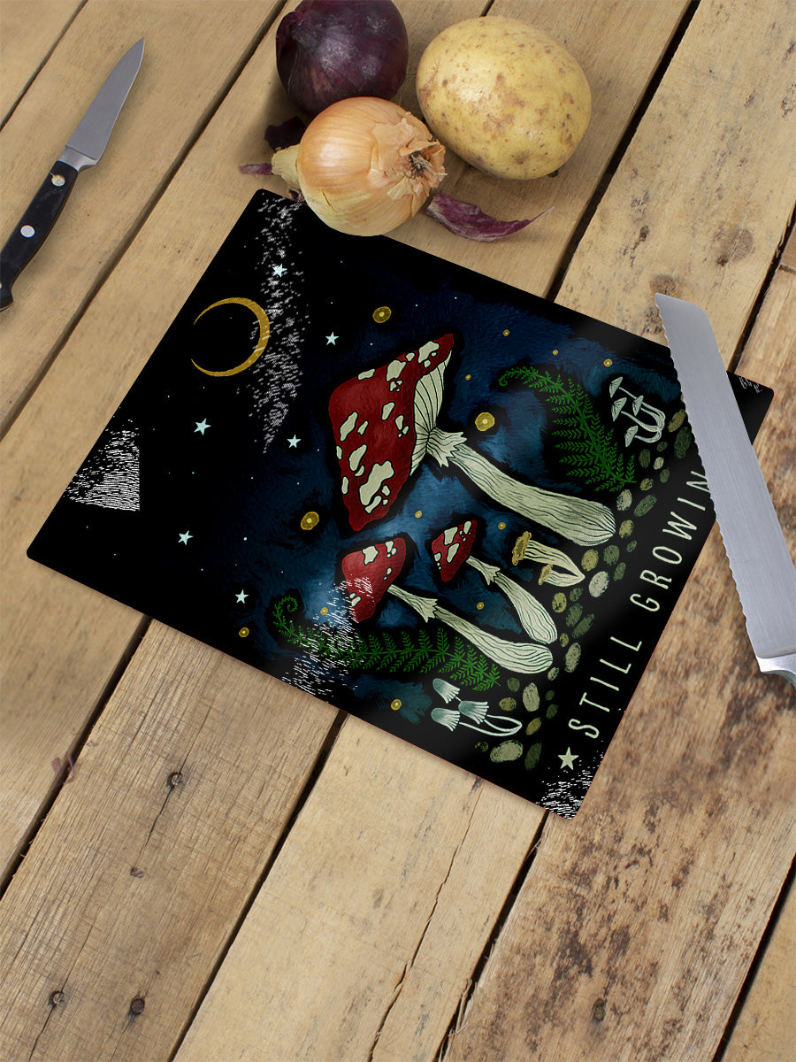 Magical Mushrooms Still Growing Small Rectangular Chopping Board