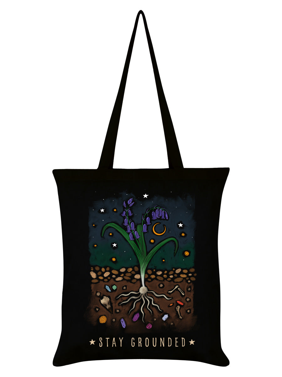 Mystical Roots Stay Grounded Black Tote Bag