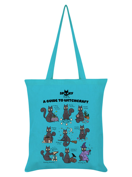 Spooky Cat A Guide To Witchcraft Azure Blue Tote Bag