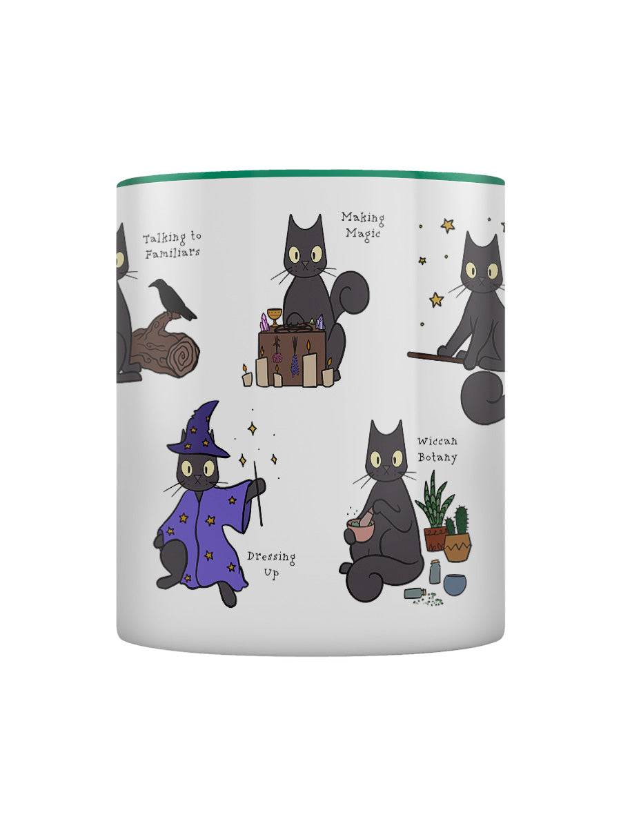 Spooky Cat A Guide To Witchcraft Green Inner 2-Tone Mug