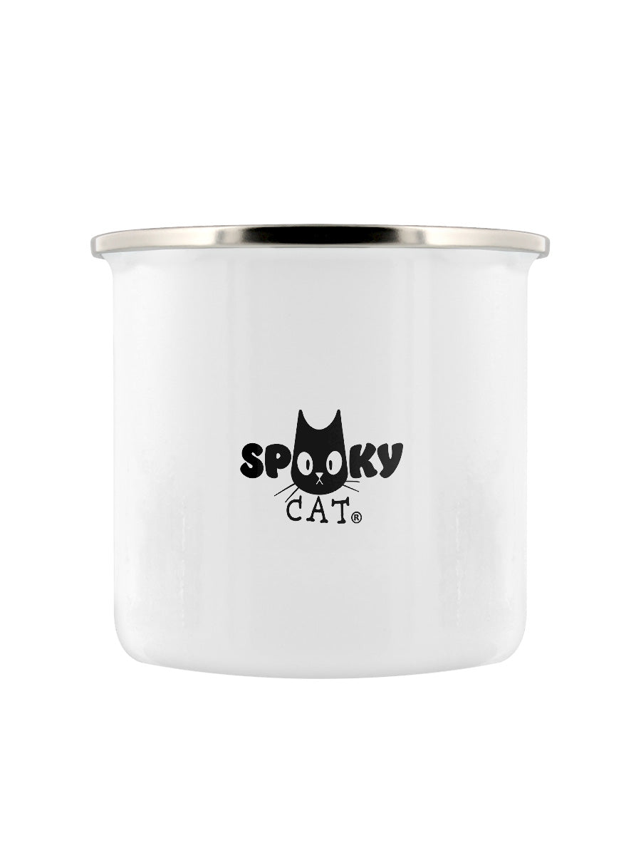 Spooky Cat Wiccan Botany Enamel Mug