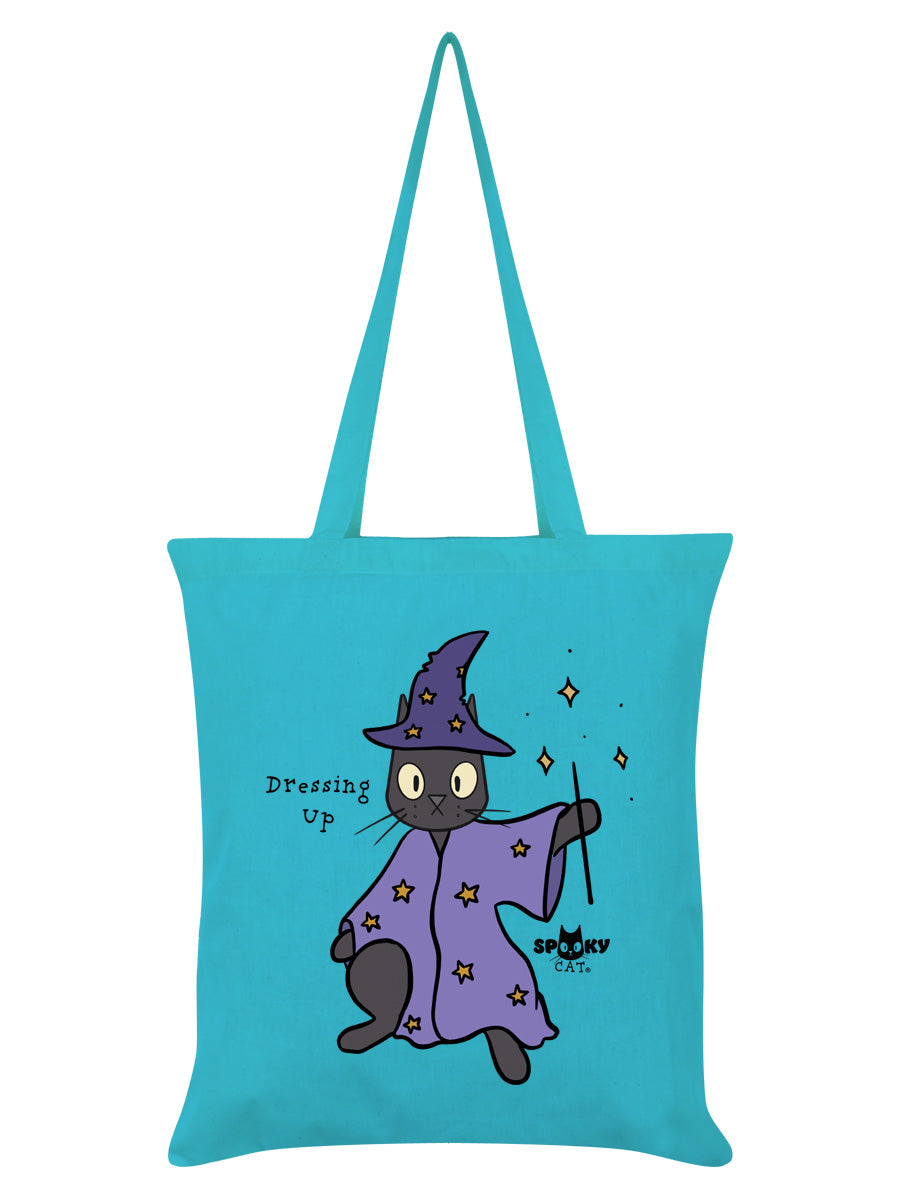 Spooky Cat Dressing Up Azure Blue Tote Bag – Grindstore
