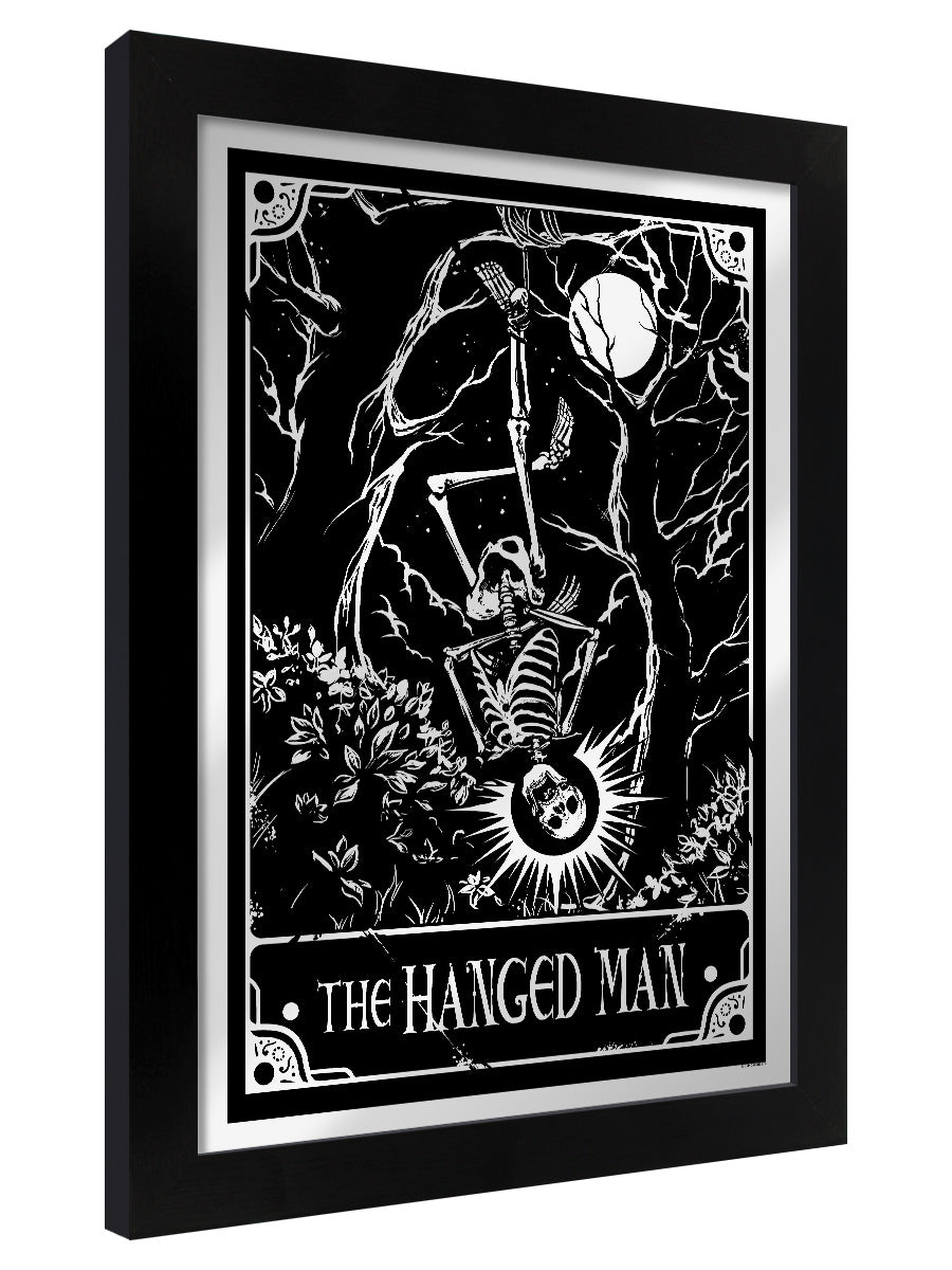 Framed Deadly Tarot The Hanged Man Mirrored Tin Sign