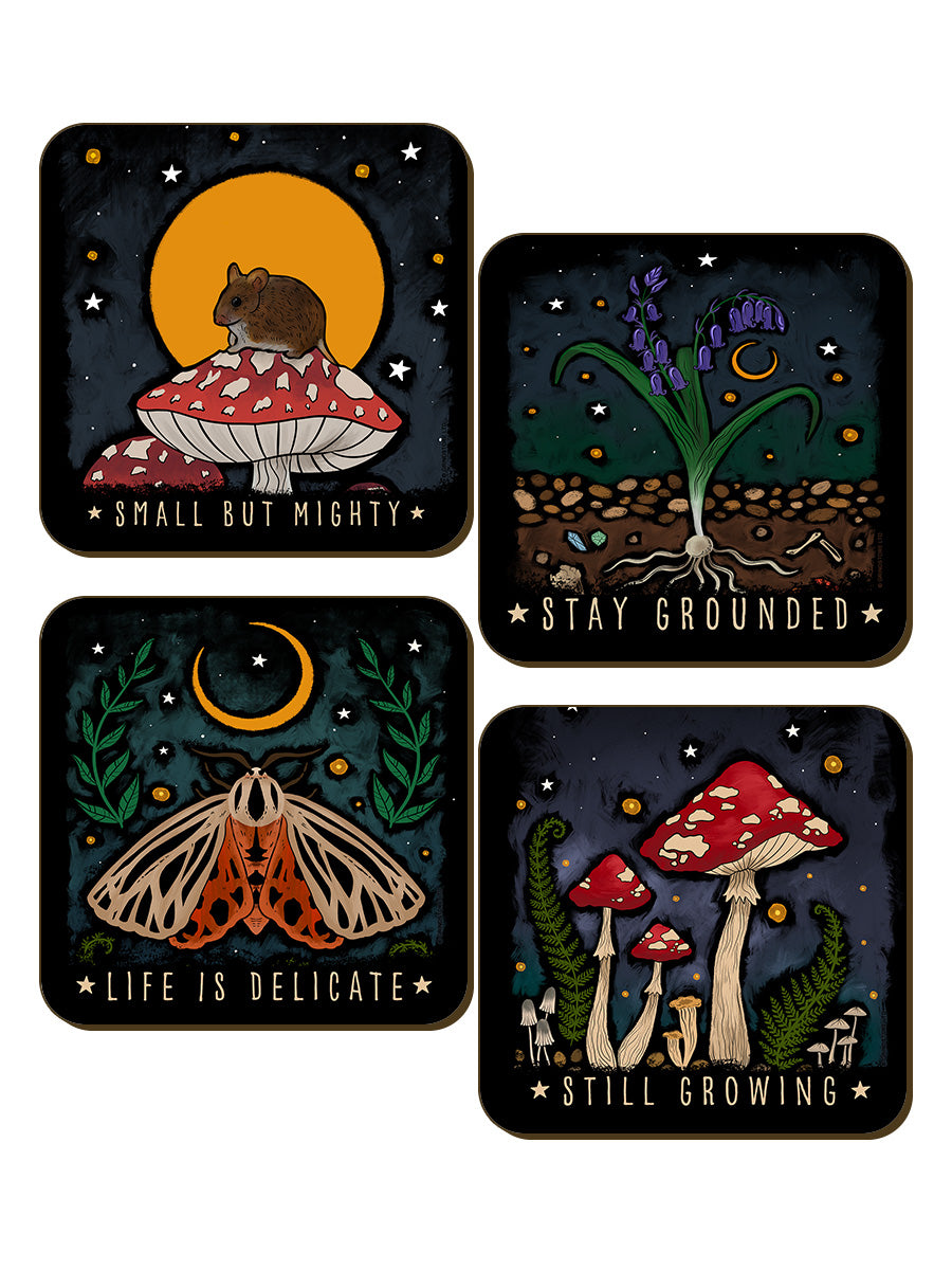 Magical Mushrooms Still Growing 4 Piece Coaster Set