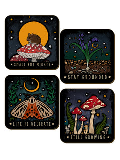 Magical Mushrooms Still Growing 4 Piece Coaster Set