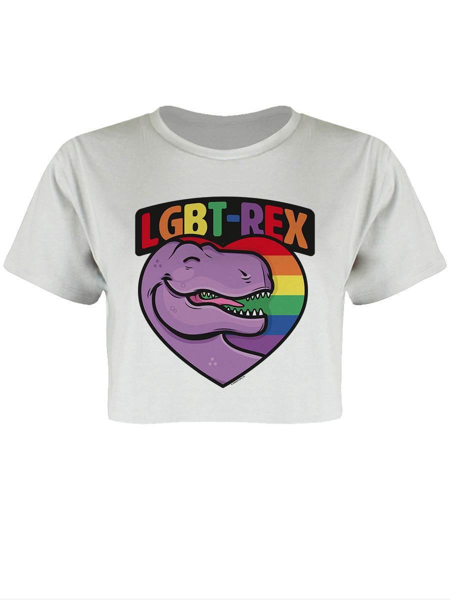 LGBT-Rex White Boxy Crop Top