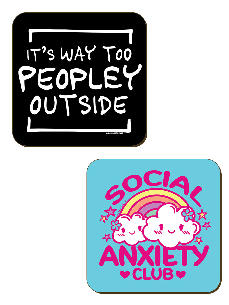 Social Anxiety 4 Piece Coaster Set