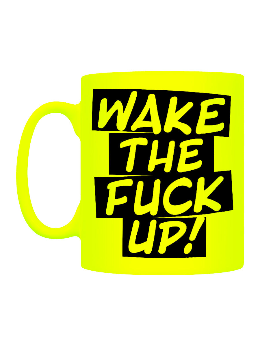 Wake The Fuck Up Yellow Neon Mug