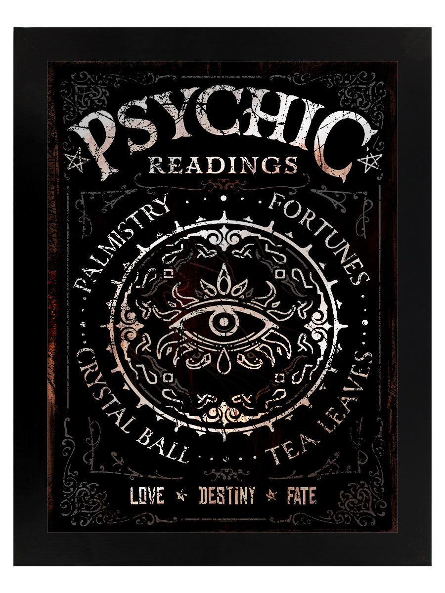 Framed Psychic Readings Mirrored Tin Sign